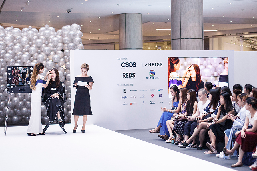 Cassandra Seet host, beauty Youtuber @morgansbeautybreakdown and blogger/model @itsfranxcesca using Laneige products at Clozette Style Party 2016 in Suntec City. #ClozetteStyleParty