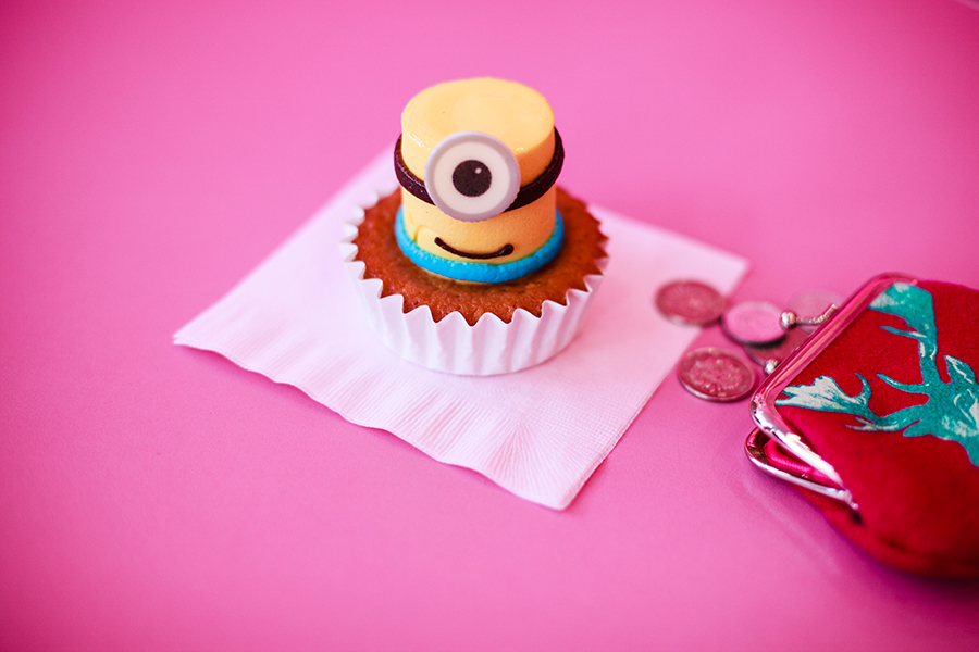 Minion cupcake at Pink Cafe in Universal Studios Japan, Osaka.