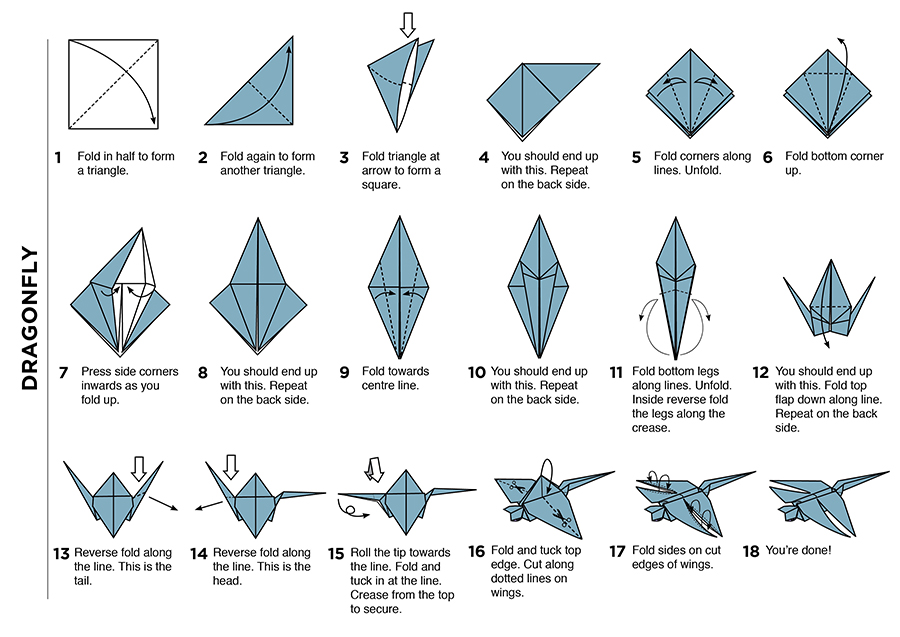 Origami Dragonfly Instructions