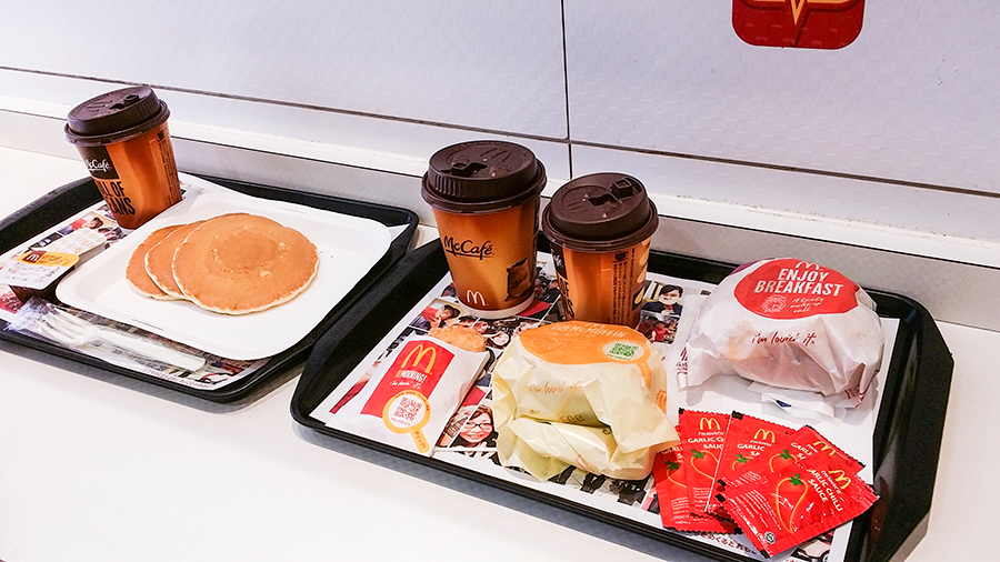 Breakfast at McDonald's in Tokyo, Japan.