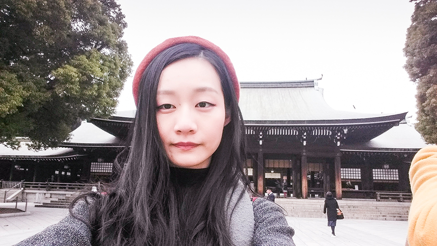 Selfie at Meiji Shrine at Harajuku, Tokyo Japan.