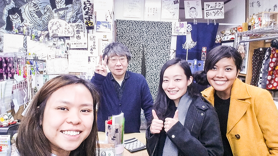 Selfie with the owner of Trunks-ya in Tokyo, Japan.