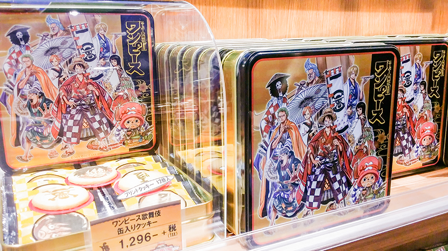 One Piece biscuits at the Mugiwara Store at One Piece Tower, Tokyo Tower Japan.