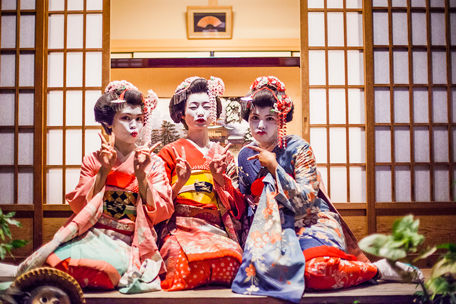 Maiko makeover at Maica in Gion, Kyoto Japan.