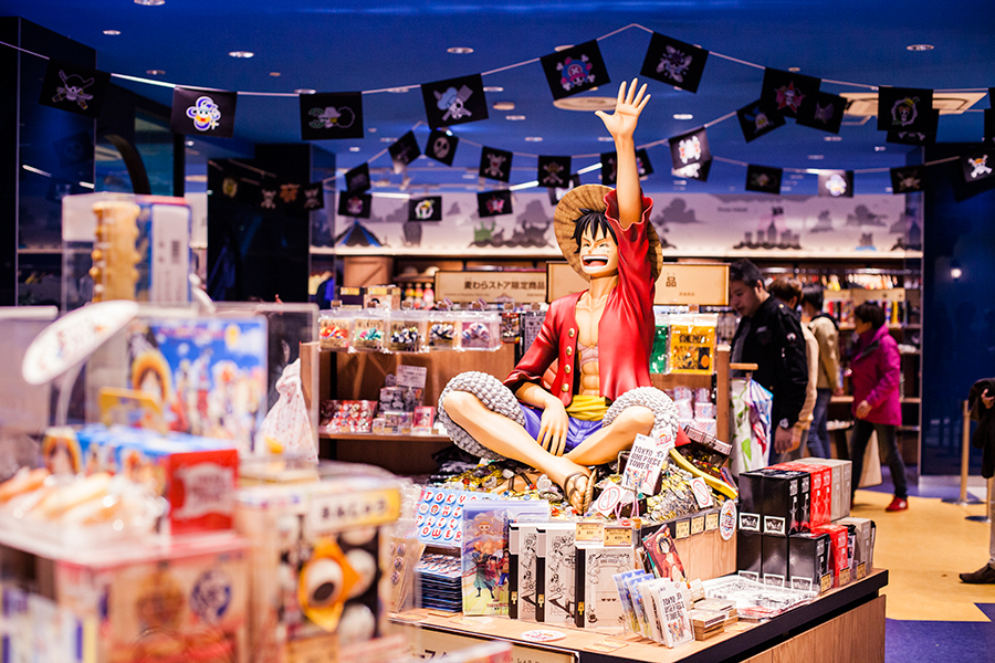 Luffy at the Mugiwara Store at One Piece Tower, Tokyo Tower Japan.
