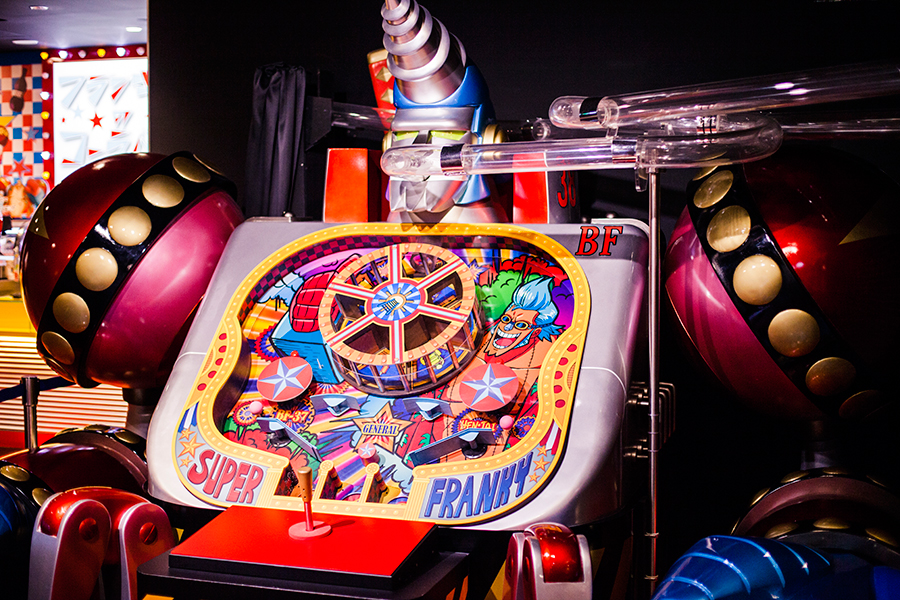 Franky pinball game at One Piece Tower, Tokyo Tower Japan.