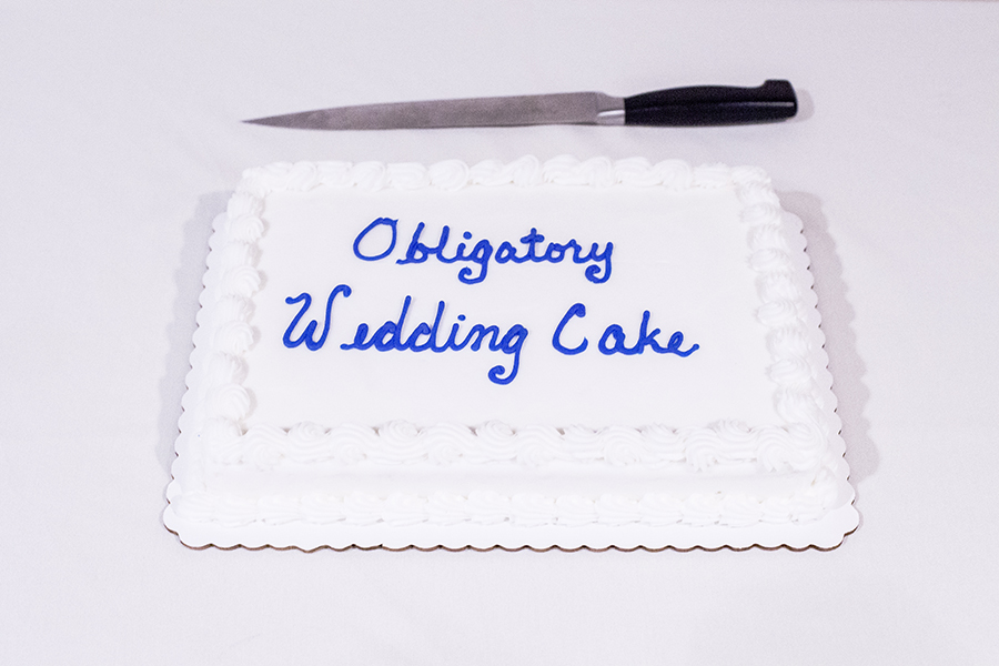 Obligatory store-bought wedding cake.