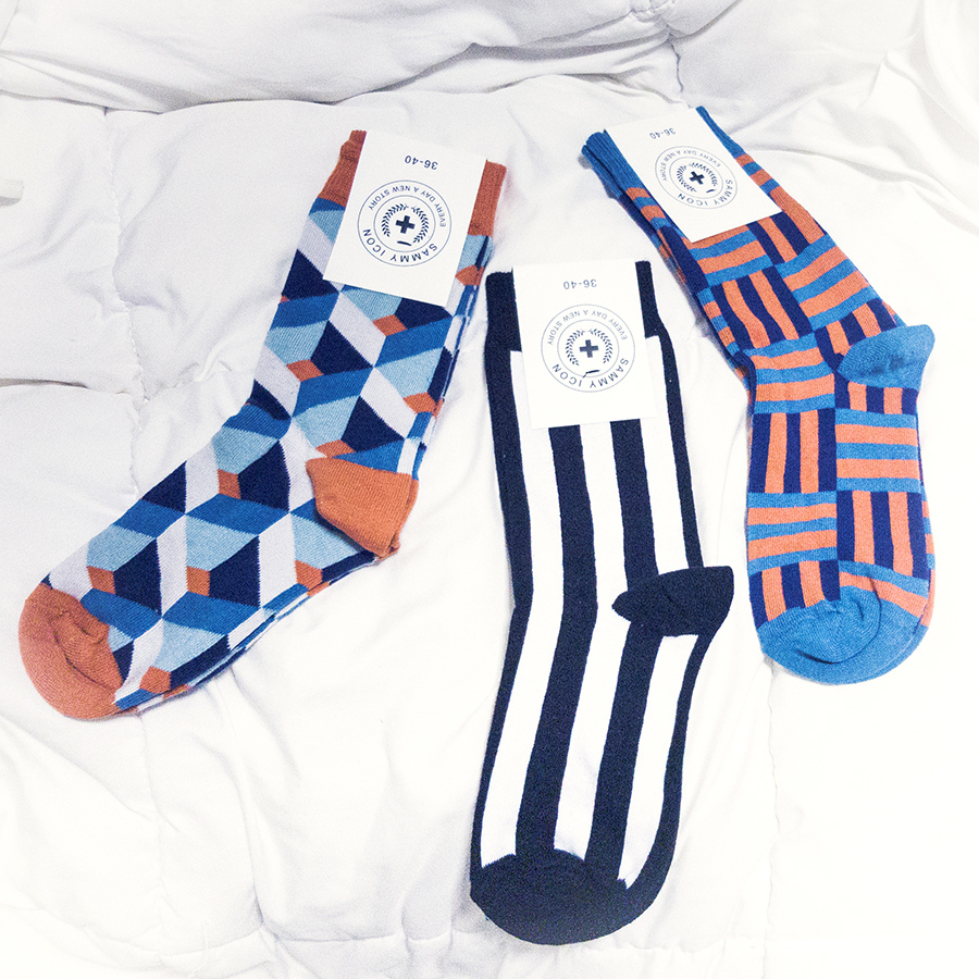 Sammy Icon socks: Dekart, Gaudi, Lumiere.