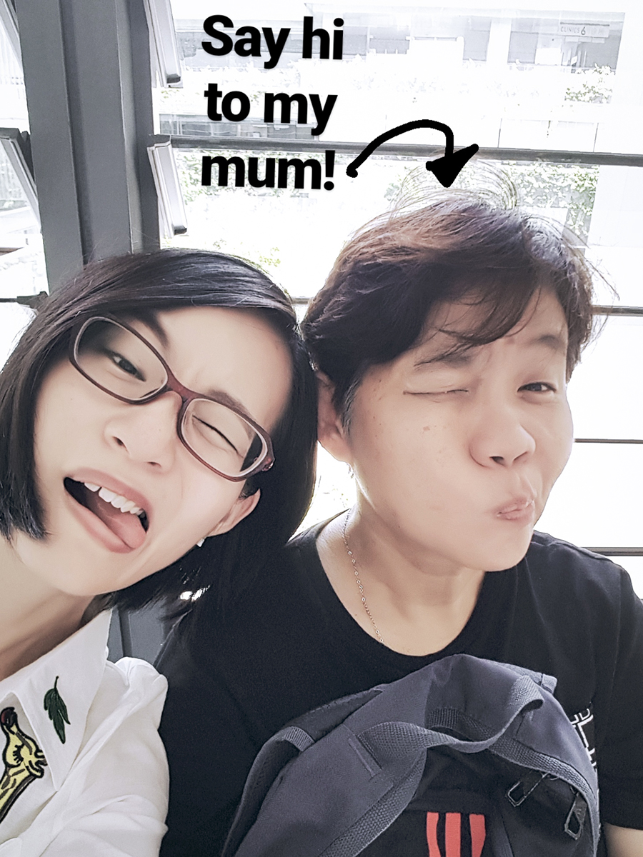 Instagram Stories wefie with my mother.