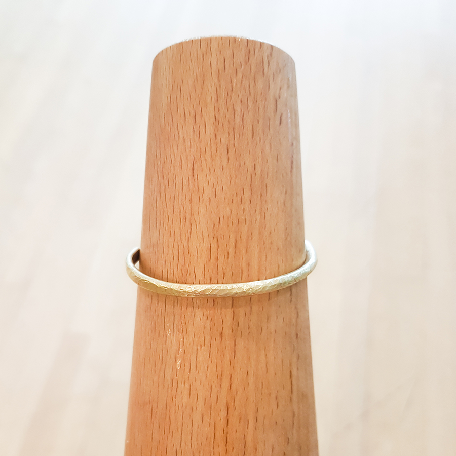 Completed textured brass cuff.