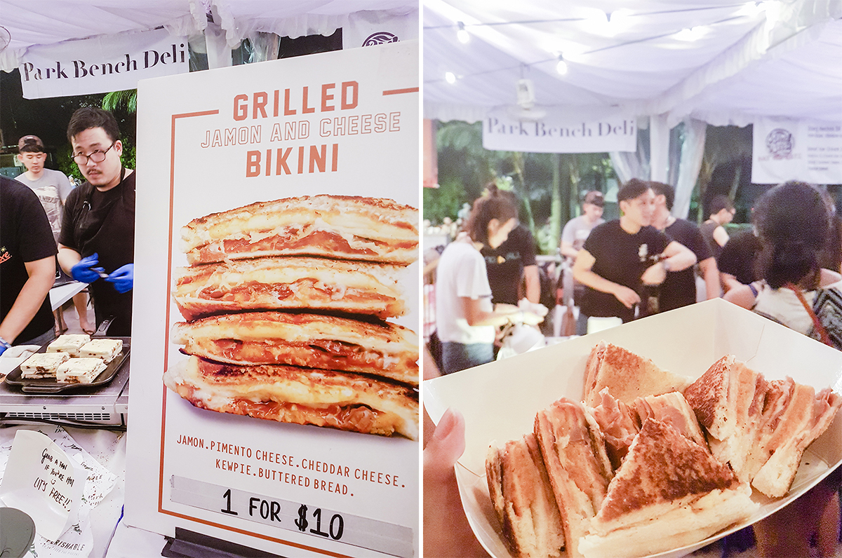 Park Bench Deli Jamon and Cheese sandwiches at ZoukOut 2016 at Siloso Beach, Singapore.