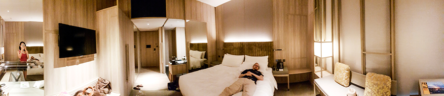 Panorama of Orchid Club Double Room at hotel PARKROYAL on Pickering, Singapore.