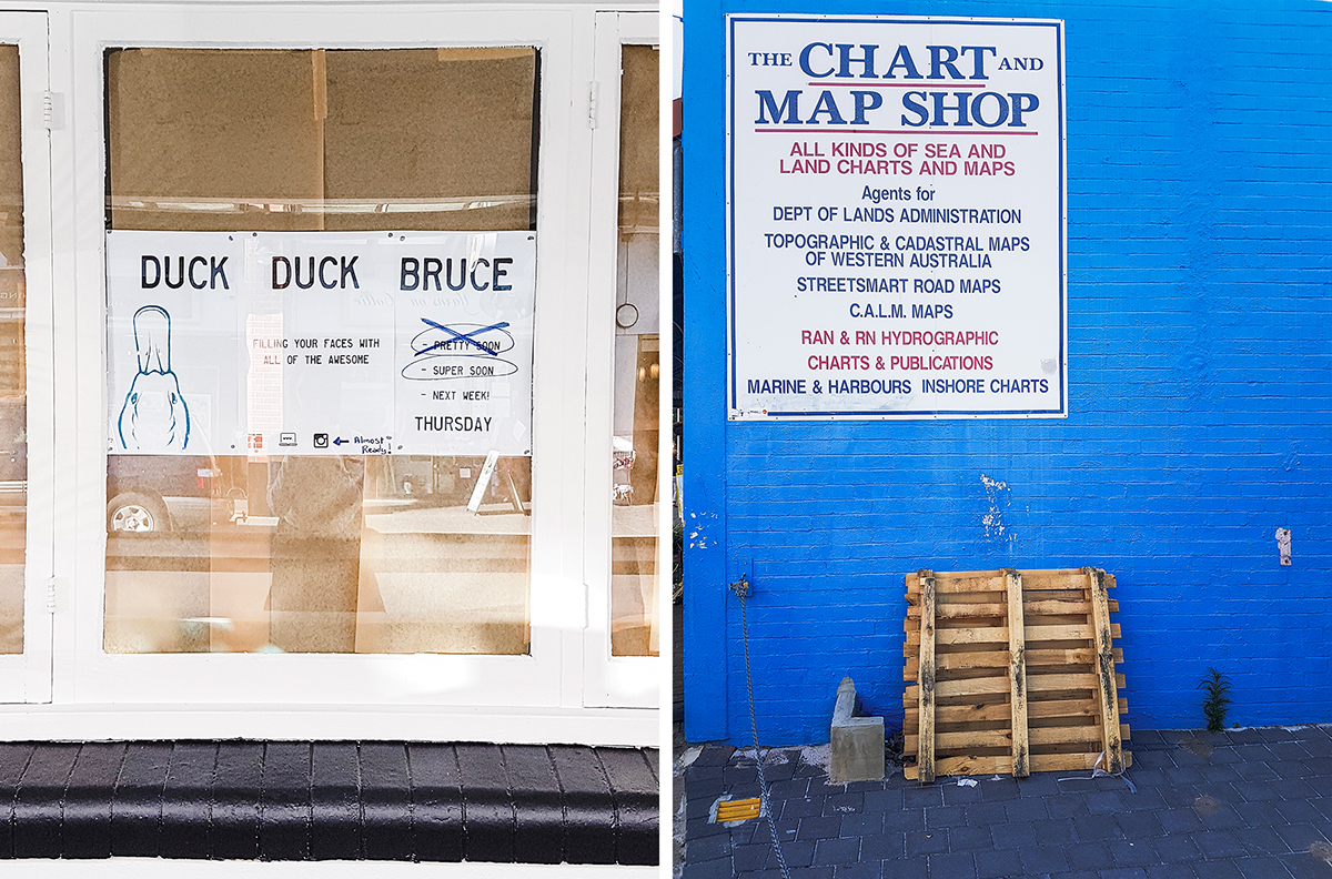 Duck Duck Bruce and The Chart and Map Shop in Fremantle Perth Australia.