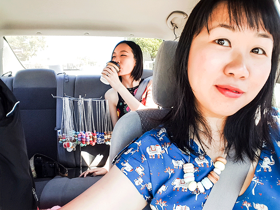 Crazy selfies in the morning en route to Etsy Made Local Perth 2016.