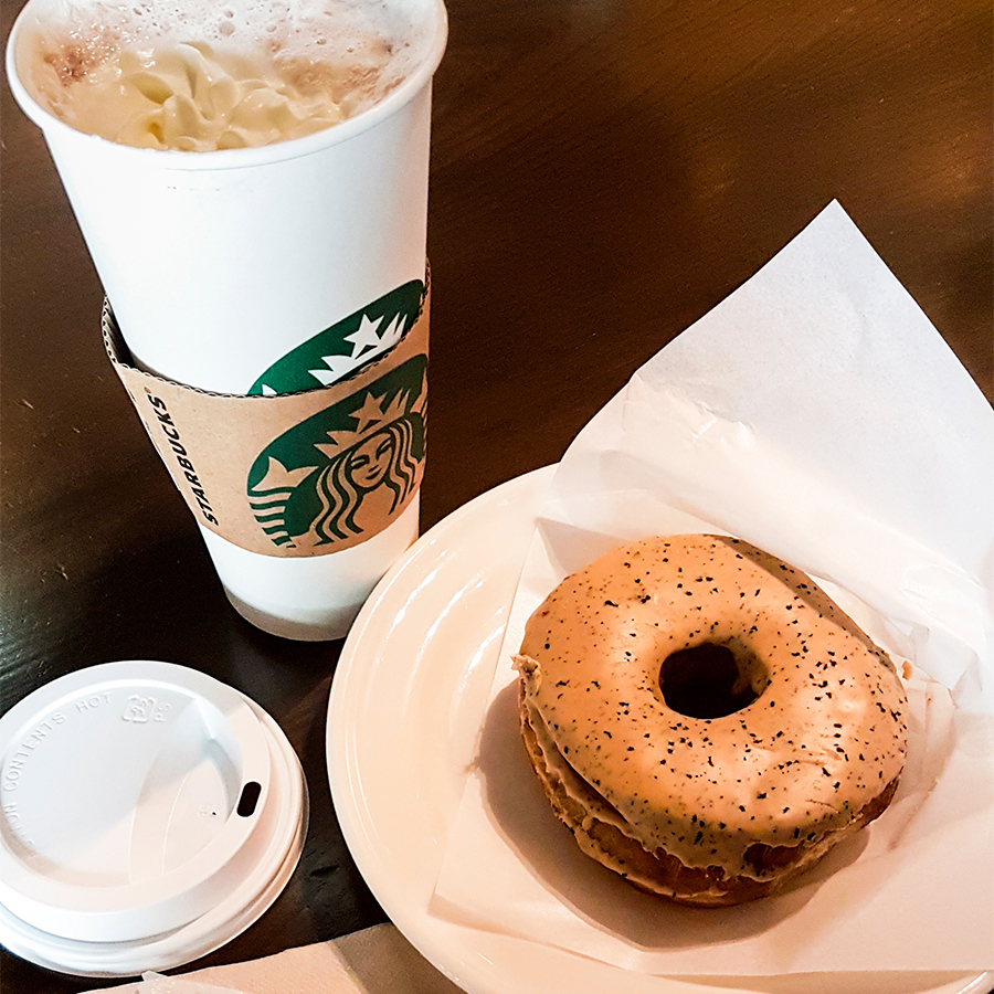 Earl Grey donut in Starbucks, Tokyo.