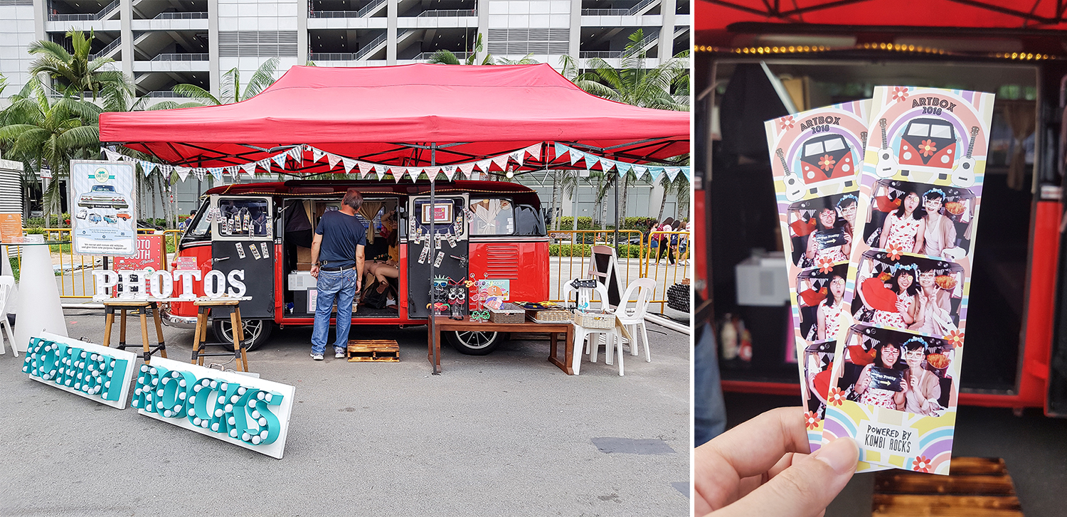 Kombi Rocks vintage car photobooth at Artbox Singapore 2018.