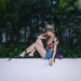 Zaful swim wrap kimono outfit, Billabong Love Myself Bralette Bikini Top, Aldo Cocia Necklace, CNDirect distressed denim shorts, Uniqlo UV straw hat, Melissa Hotness Platform Sandals.