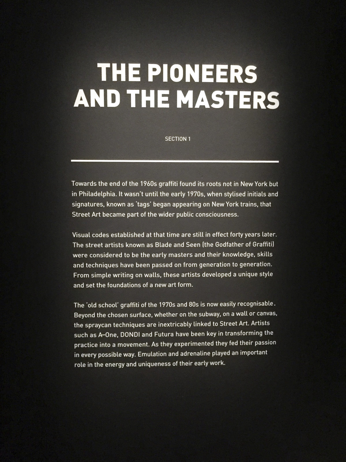 The Pioneers and the Masters at Art From the Streets exhibition at the ArtScience Museum, Singapore.
