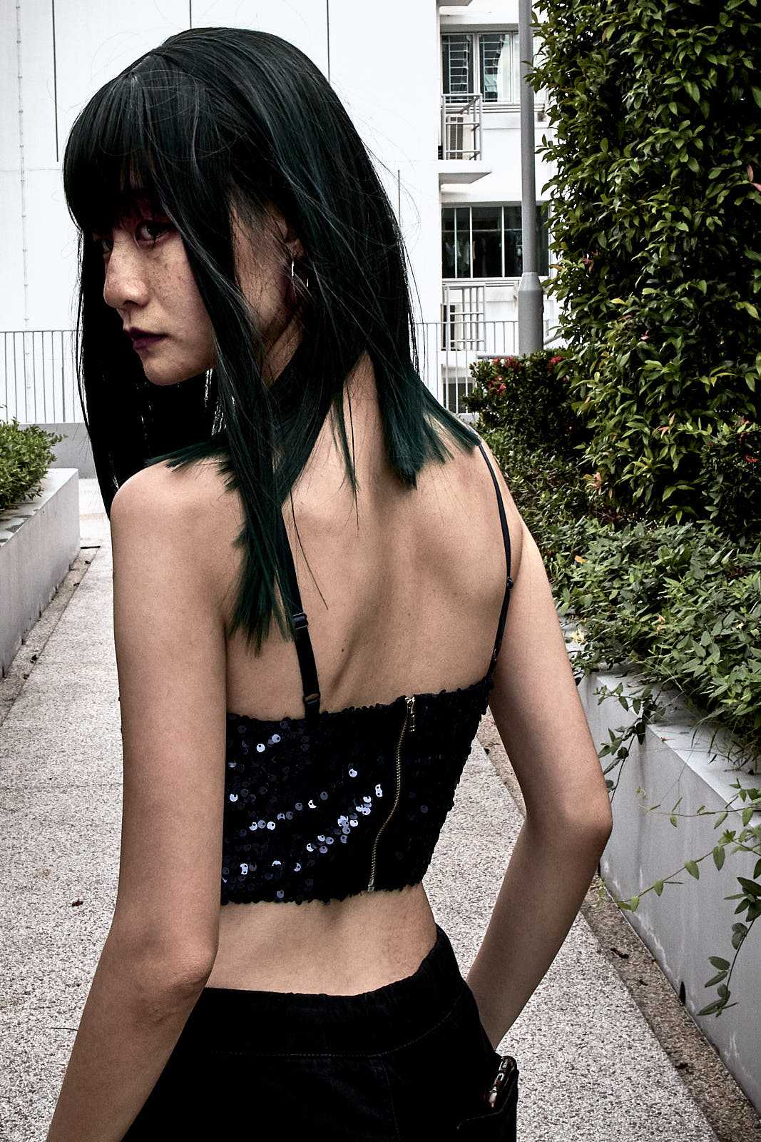 Anime makeover with anime contact lenses from lenscircle.com and green hair wig.